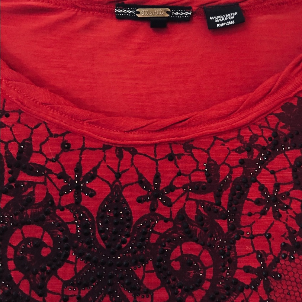 Miss Me sz Large long black lace sleeved